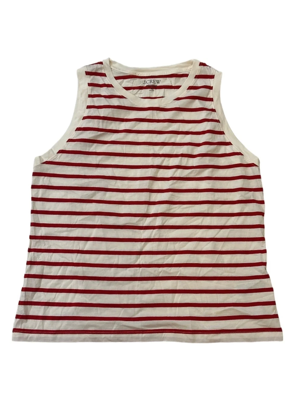 New! J. Crew Striped 100% Cotton Sleeveless Top Sz XL